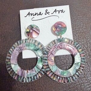 Anna & Ava Iridescent Hoop Earrings